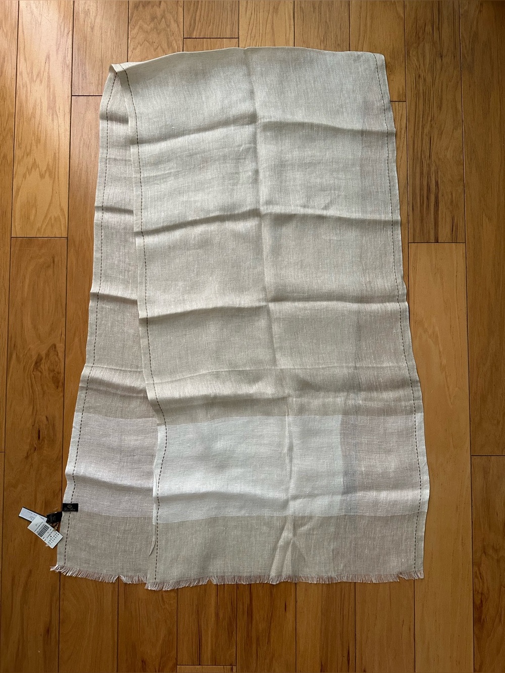 NEW Loro Piana Men’s Light Beige Linen Scarf